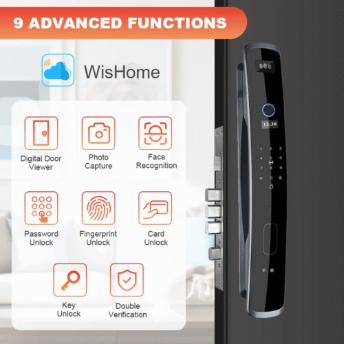 WisHome Smart Digital Door Lock – 9-in-1 Advanced Security System