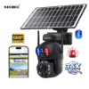 20X Optical Zoom Solar PTZ Camera Outdoor WiFi 4G IP67 Waterproof Two-Way Audio