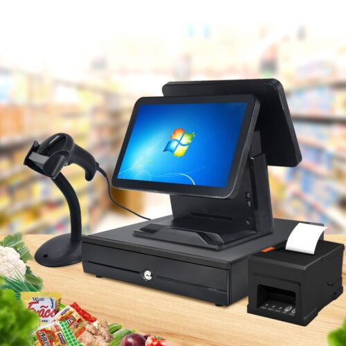 Complete Dual Screen POS System with Printer, Barcode Scanner & Cash Drawer –  62