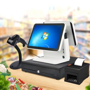 Complete Dual Screen POS System with Printer, Barcode Scanner & Cash Drawer –  62