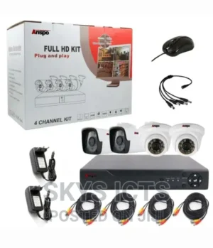2MP Full Colour 4 Channel CCTV Kit with bullet and dome cameras and DVR - Buy in Ghana | Skys ICTs